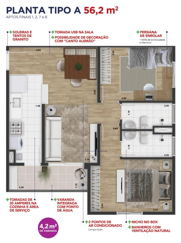Planta 56.2m² 0
